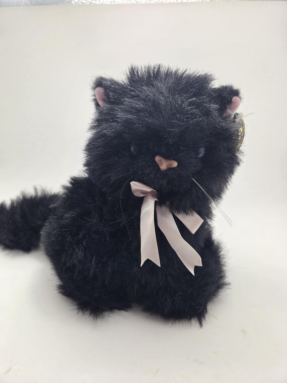 シュタイフ？ ヴィンテージ 黒猫 ぬいぐるみ やんのかポーズ ハーマン