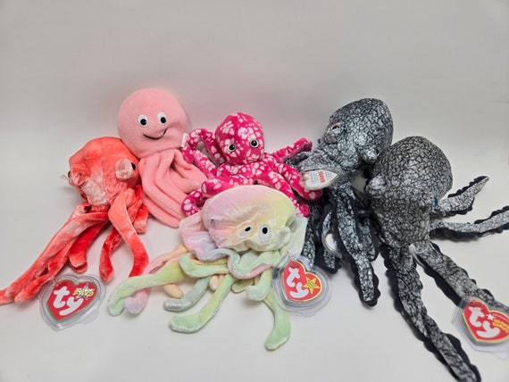 Ty Beanie Baby タコ - 水生動物ビーニーベイビーズ (6インチ