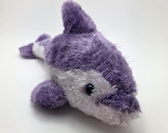 Vintage Wish Pets Neptun Lila Delfin Realistisch 2002 Plüsch Stofftier! (22 cm)