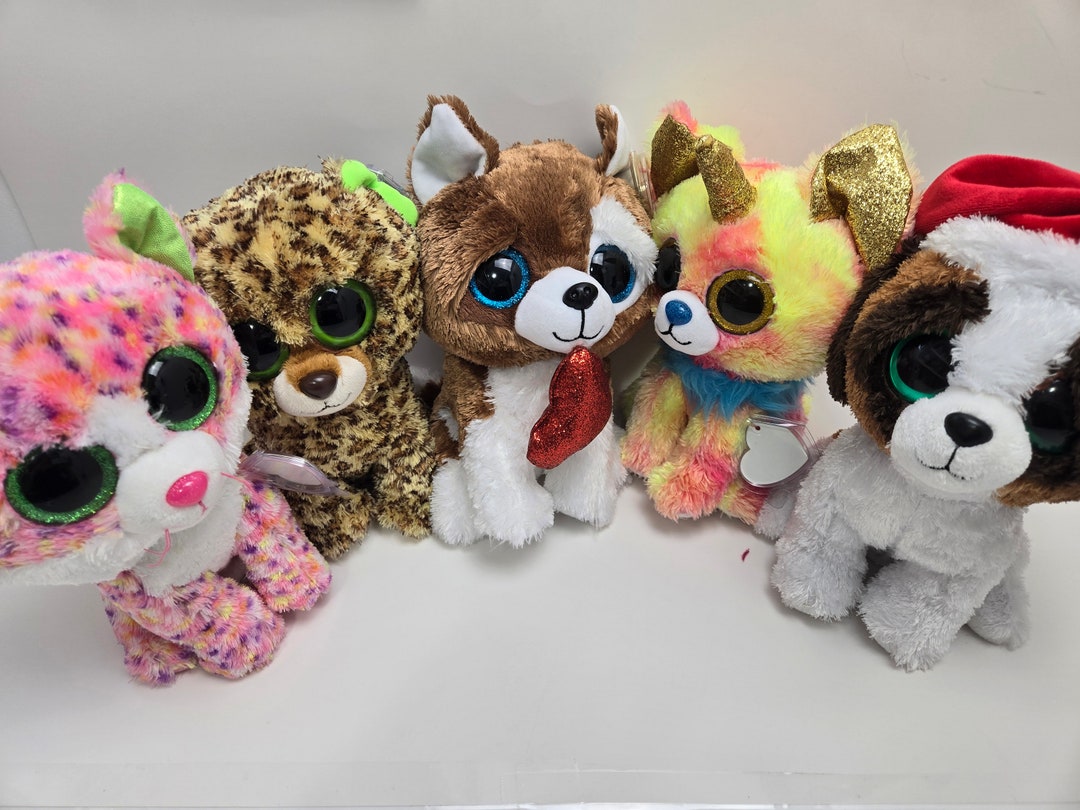 Ty Beanie Boo Heather The Unicorn Cat Keyring Clip