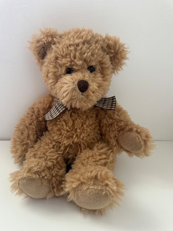 Russ Plush douglas the Teddy Bear Plaid Bow Vintage Plush 12 Inch