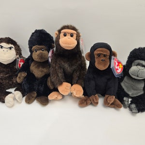 Ty Beanie Baby Gorillas - Gorilla Beanie Babies (8 inch) Vintage Beanies