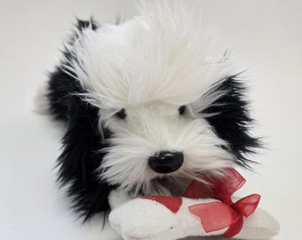 ラス・ベリー作 シープドッグ ぬいぐるみ 横たわる犬 ヴィンテージ
