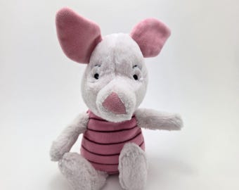 Peluche vintage de Disney "Piglet", el cerdito de Winnie the Pooh, artículo de colección vintage (5 pulgadas)