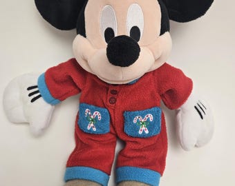 Disney Store Mickey Mouse Wearing Holiday Pajamas! (12 inch)