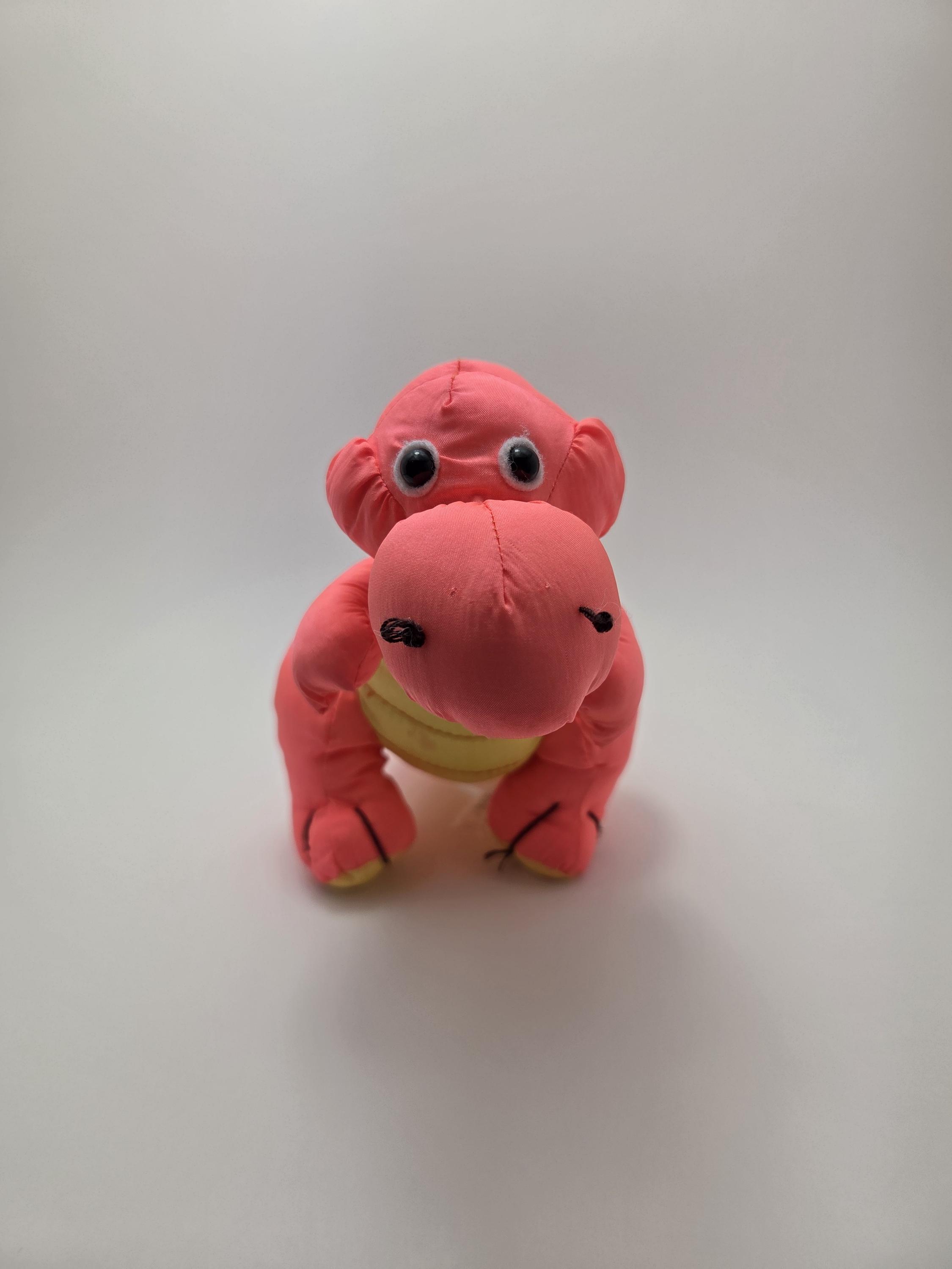 Adorable Vintage Orange Ganz Talking Dinosaur Plush, Ganz Plush