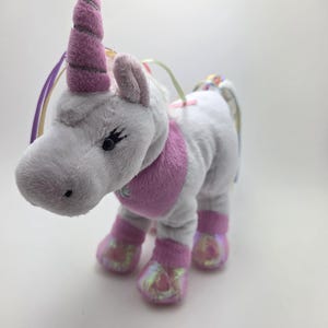 Adorable Vintage Webkinz Ribbon Unicorn Plush with No Tag, Ganz Plush (10 inch)