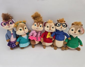 Ty Beanie Babies - Alvin and the Chipmunks (6 inch) Vintage Beanies