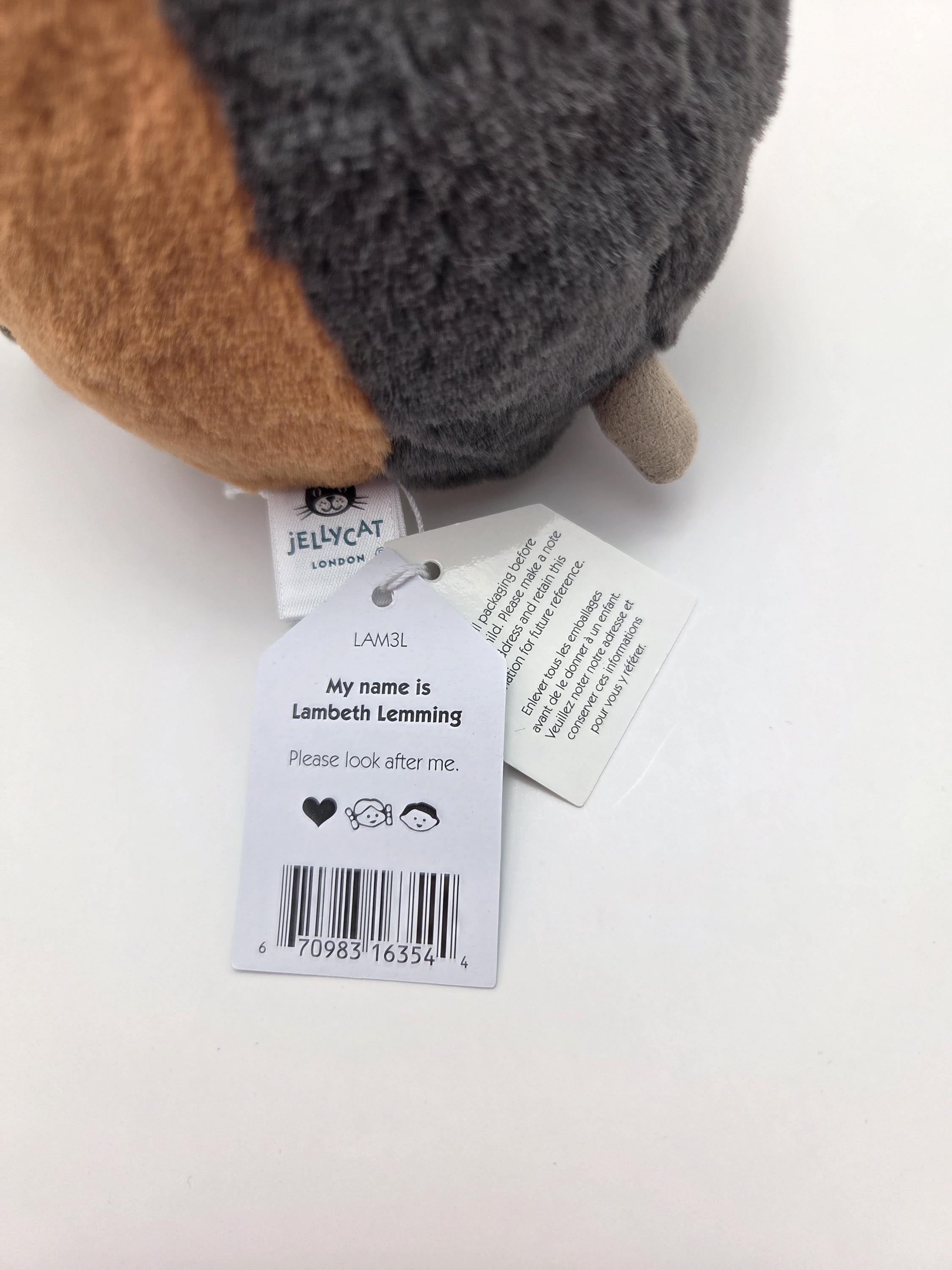 Jellycat Lambeth Lemming Original Usado Retirado Nuevo con