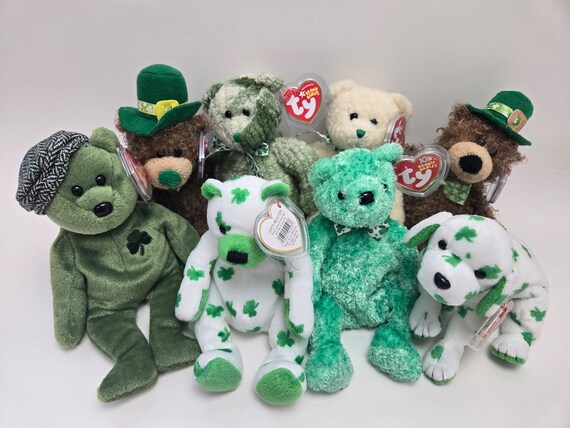 TY Beanie Baby 緑のクローバ クマのぬいぐるみ バディ