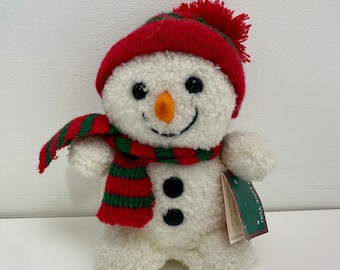 Ganz freundlicher Schneemann Plüsch 1998, Vintage Sammlerstück Schneemann! (7 Zoll)