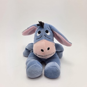 Disney Vintage Plush “Eeyore” the Donkey Bean Bag Plush Winnie the Pooh, Vintage Collectible, Excellent condition without Tags (5 inch)