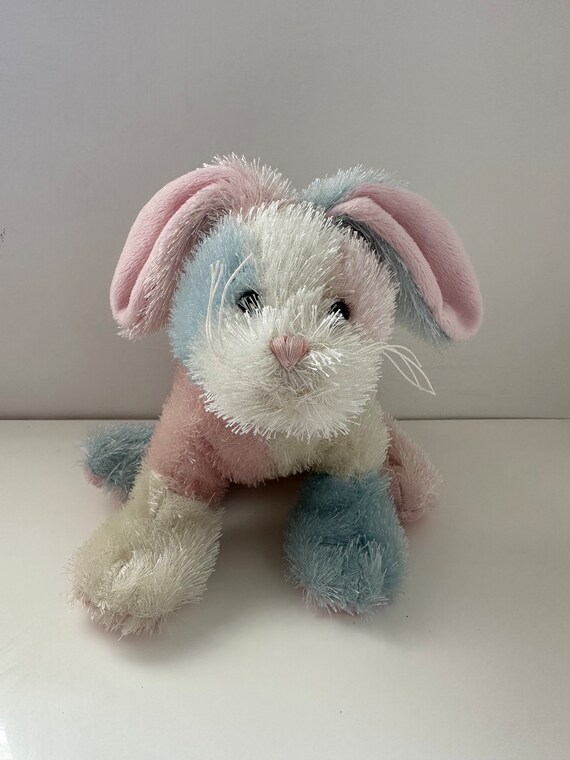 Original BashfulViolaBunny うさぎ Vintage UNBRANDED Blue Bunny Rabbit Satin Ears Lovey Stuffed