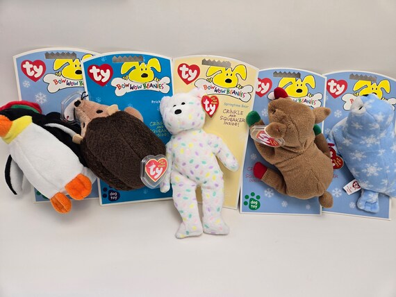 Ty Bow Wow Beanies - New in Box Dog Toy Squeaker Animals (5 Inch