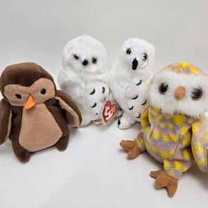Ty Beanie Baby Owls - Ty Beanie Babies (6 inch) Vintage Beanies