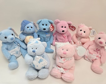 Ty Mütze Baby It's a Boy & It's a Girl Bears - Gender Reveal Annancement (8 inch) Vintage Beanies