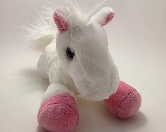 Aurora Unicorn Plush Pink and White Soft New Without Tag (6 inch)