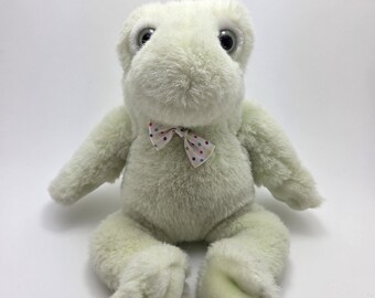 Vintage 1988 Kinder Gund Frog rammelaar pluche - zeldzaam (9 inch)