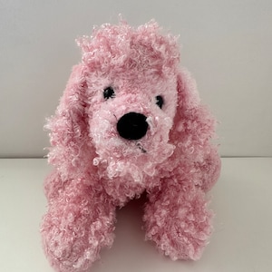 Peluche vintage Webkinz a forma di barboncino rosa senza etichetta, Ganz Plush (23 cm)