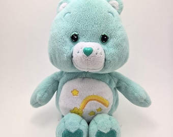 Green Care Bear “Wish Bear" Vintage Collectible (8 inch)