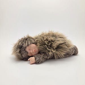 Cute Anne Geddes Hedgehog Sleeping Baby, 90s Vintage Collectible (6 inch)