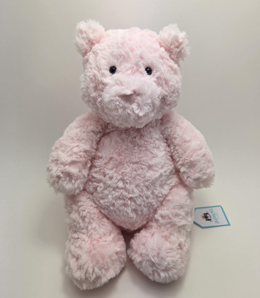Jellycat Medium Leola Bear Pink Teddy Plush Rare Pre Owned Retired