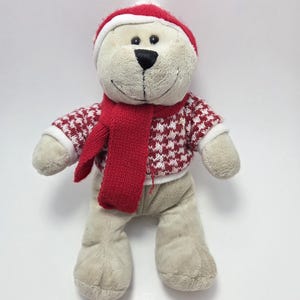 Suéter con gorro rojo de oso festivo Bearista coleccionable de Starbucks Coffee (23 cm)