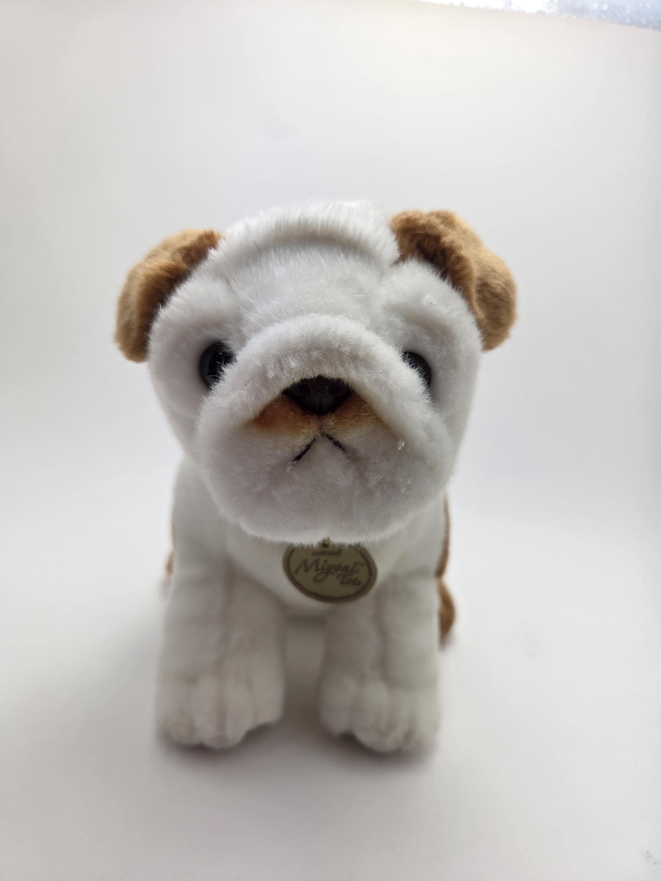 Aurora Miyoni Tots Bulldog Plush, Vintage Collectible (9 Inch)
