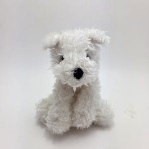 Russ &quot;Cicero&quot; the White Terrier Dog Stuffed Animal Red Collar Soft Plush Vintage Collectible Plush (Small 4 inch)