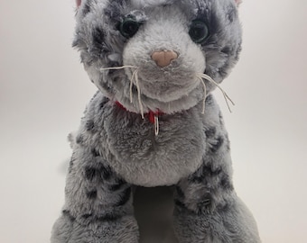 Build A Bear Grijze kat Vlekken Groene ogen Promise Pets Knuffel BAB (12 inch)