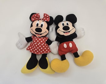 Applåder Musse och Mimmi Pigg Plysch Säcksäck Plysch 1995, från Disneys Musse Pigg! (15 cm)