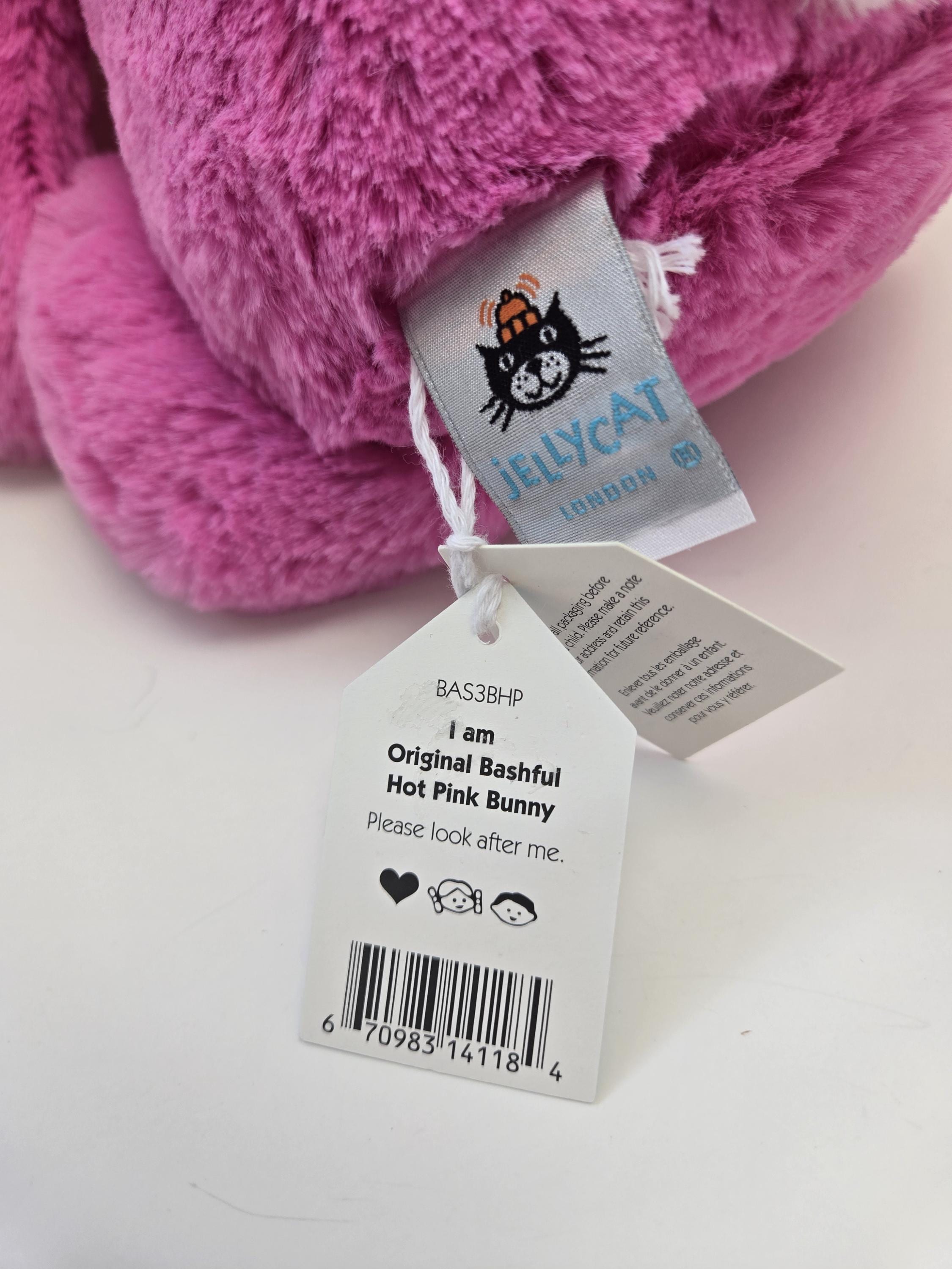  little Bashful Hot Pink Bunny 兎 Jellycat Bashful Hot Pink Bunny - Medium — Bird in Hand