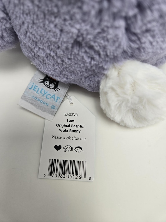 Jellycat Original Medium Bashful Bunny Viola Retired Rare Pre