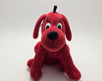 Clifford, o Cão Vermelho Vintage, Sentado em Saco de Pão de Feijão (15 cm)
