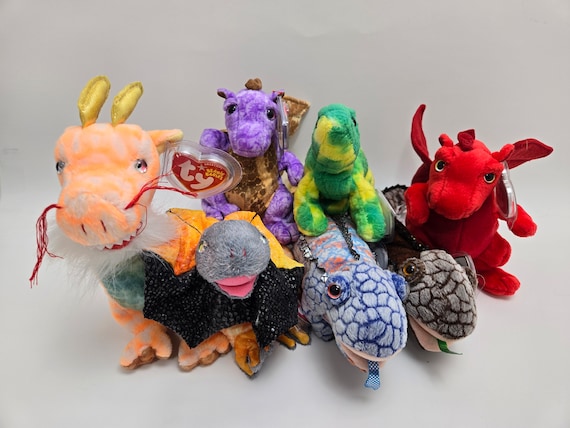 Ty Beanie Baby Dragons and Dino - Ty Beanie Babies (6 Inch