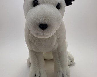 Vintage Dakin RCA Nipper Dog Black White Plush 1980 Stuffed Animal (12 inch)