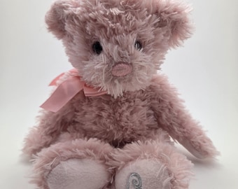 Russ teddybeer rozemarijn roze, vintage Russ beer! (10 inch)