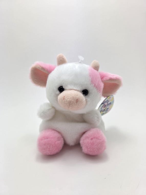 オーロラパームパルズ ピンク＆ホワイト 牛のぬいぐるみ 新品タグ付き