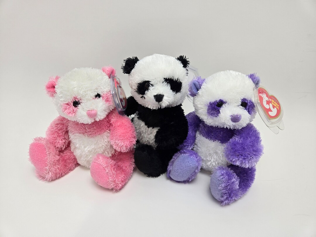 Beanie Baby Purple Panda Plush Ty Beanie Baby Panda Bears Ty