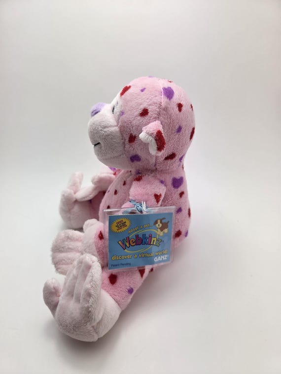 Adorable Vintage Webkinz Love Monkey the Pink Monkey Plush With Adorable Vintage Webkinz Love Monkey the Pink Monkey Plush With