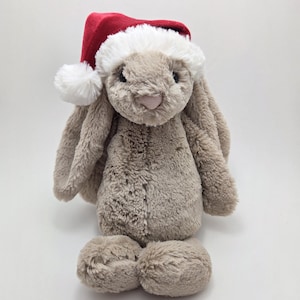 Jellycat Bashful Christmas Hat Bunny - No Tag (12 inch)