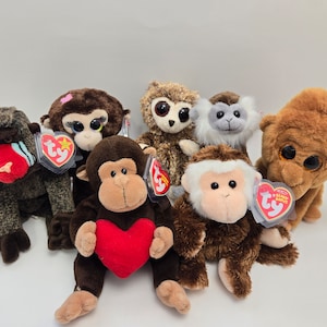 Ty Beanie Baby Monkeys - Monkey Beanie Babies (8 inch) Vintage Beanies