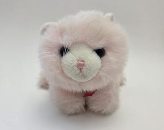 1980s Gund White Cat Plush with Rattle, Vintage Collectible! (9 inch)