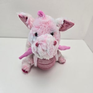Adorable Vintage Webkinz Pink Whimsy Dragon with No Tag, Ganz Plush (9 inch)