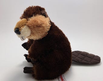 Aurora Castor de Pelúcia Marrom Macio Animal de Pelúcia Realista (15 cm)