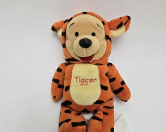 Disney Winnie de Pooh zitzak pluche in tijgerkostuum, vintage verzamelobject (6 inch)