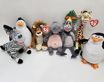 Ty Beanie Babies - ¡Personajes de Madagascar! (20 cm) Beanie Babies vintage