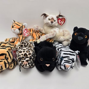 Ty Beanie Baby Wild Cats - Cat Beanie Babies (5 inch) Vintage Beanies
