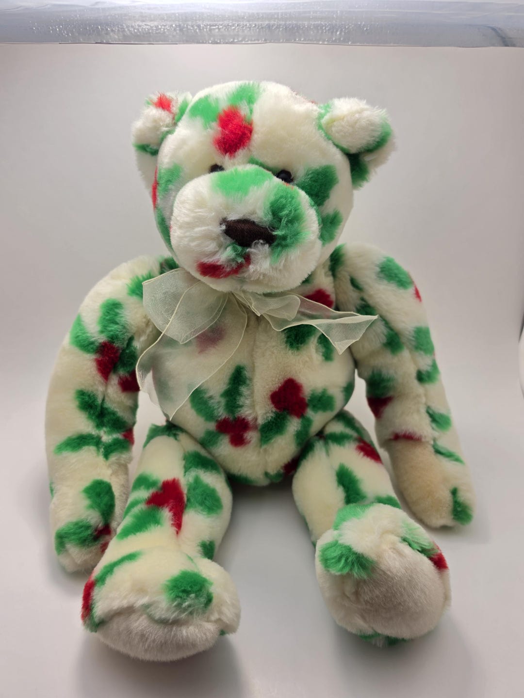 GUND Teddy Bear Plush Stuffed Animal "holly Bearies" Red & Green W/ Bow ...