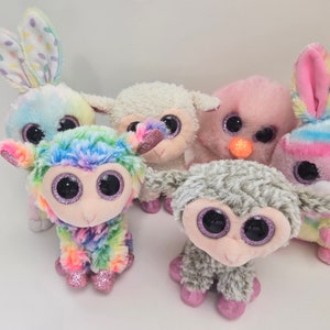 Ty Beanie Boo Easter Bunnies and Lambs - Beanie Boos - No Hang Tags (6 inch) Vintage Beanies